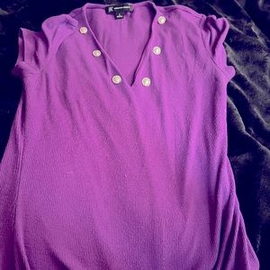 Ladies International concepts purple shirt embellished with handmade jewels